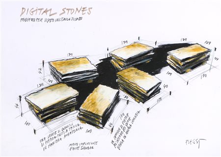 Fabrizio Plessi, Digital Stones - Progetto per videoinstallazione