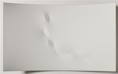 Turi Simeti, Superficie curva con sei ovali bianchi, 2002