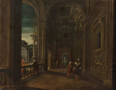 QUADRATURISTA seguace di Viviano Codazzi Seconda metà del XVII secolo Veduta...