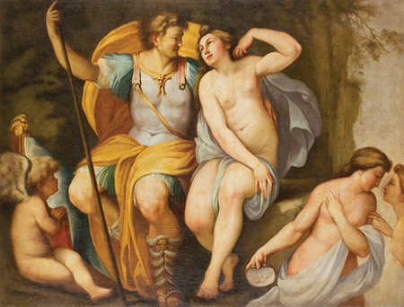 MANIERISTA ROMANO Seconda metà del XVI secolo Marte e Venere olio su tela, cm...
