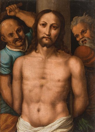 CALLISTO PIAZZA (attr.) Lodi 1500 - 1561 Cristo alla colonna olio su tavola,...