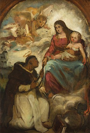 Scuola Veneta Seconda metà del XVIII secolo Bozzetto con la Madonna e il...