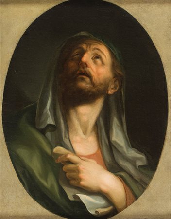 MARCO BENEFIAL (attr.) Roma 1684 - 1764 Ovale con busto maschile Olio su...