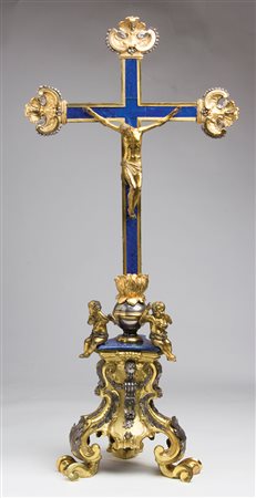MAESTRI FIORENTINI Seconda metà del XVIII secolo Crocifisso bronzo dorato,...
