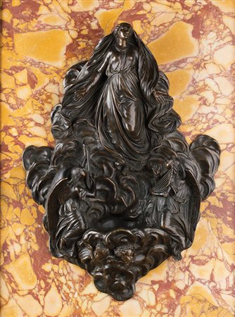 MAESTRO BRONZISTA ROMANO seconda metà del XVII secolo Acquasantiera con...