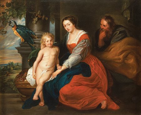 Ambito di PETER PAUL RUBENS Seconda metà del XVIII secolo Sacra Famiglia con...