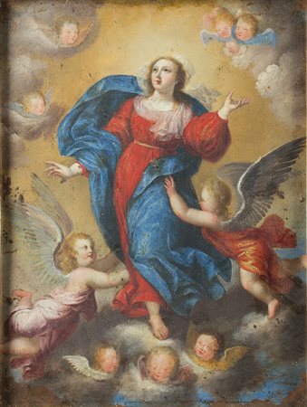PIETRO BARDELLINO (cerchia di) La Maddalena in estasi tra angeli e cherubini...