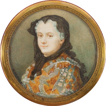 SCUOLA FRANCESE Seconda metà del XVIII secolo Miniatura con ritratto della...