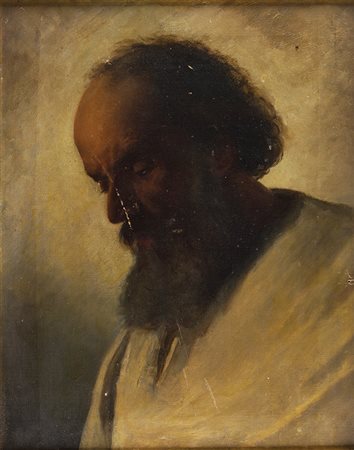 PITTORE NORD EUROPEO XIX SECOLO Uomo Olio su tela, cm 50 x 38 Non firmato...