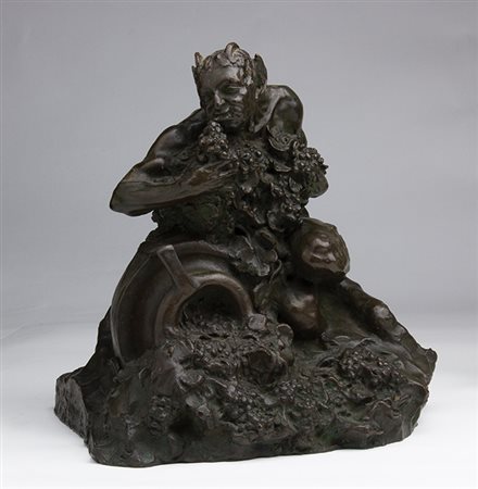 EDGARDO SIMONE Brindisi 1890 - Hollywood 1948 Fauno Scultura in bronzo, h. cm...