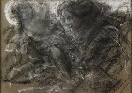 ANTONIO MANCINI Roma 1852 - 1930 Maternità Tecnica mista di carboncino e...