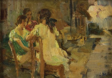 GUGLIELMO CIARDI Venezia 1842 - 1917 Val di Primiero Trentino, 1880 Olio su...