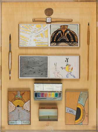 SAUL STEINBERG Ramnicu Sarat 1914 - New York 1999 Canal Street, 1990 Tecnica...