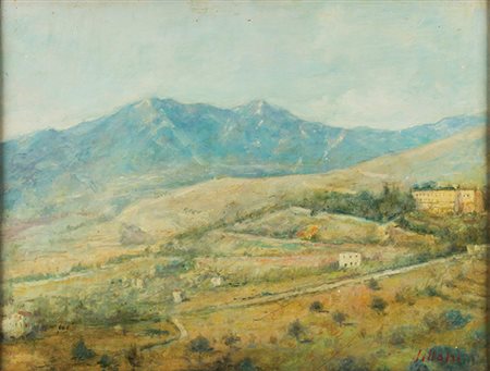 UMBERTO LILLONI Milano 1898-1980 Paesaggio, 1930 ca. Olio su tavoletta, cm...