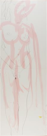 LUCIANO CASTELLI Lucerna 1951 Nudo di donna, 1990 Olio diluito su cartoncino,...