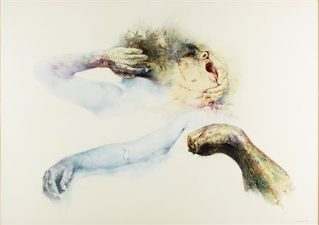 RENZO VESPIGNANI Roma 1924 - 2000 Senza titolo, 1989 Tecnica mista su...