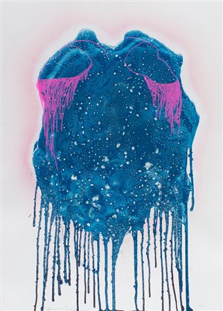 ALESSANDRO CANISTRA Roma 1975 Innamorato Tecnica mista su carta, cm 100 x 70...