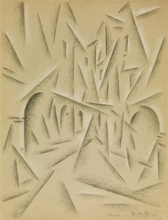 Roberto Marcello (Iras) Baldessari, Dinamismo di case - 2, 1915