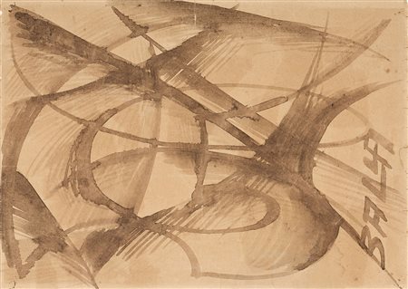 Giacomo Balla, Linea di velocità + paesaggio, 1913 ca.