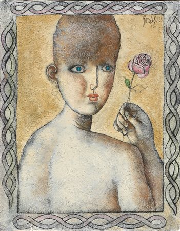 Franco Gentilini, Ragazza con la rosa, 1965