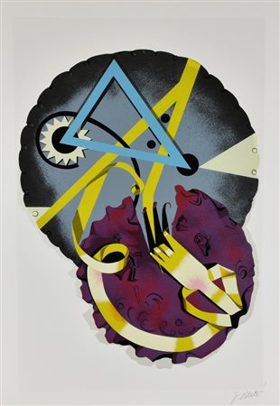 Gianantonio Abate SENZA TITOLO serigrafia su carta, cm 100x70; es. 159/200 firma