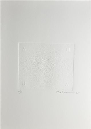 Enzo Bersezio SENZA TITOLO incisione su carta, battuta cm 17,7x20,3, su...