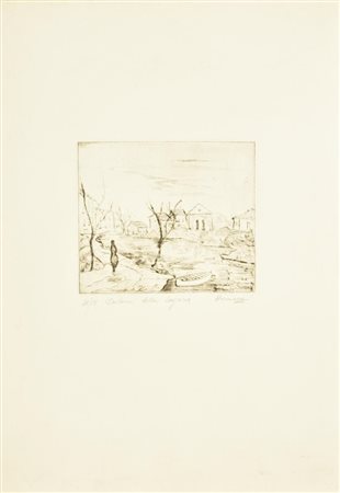 Hermann DARDANEI DELLA LAGUNA incisione su carta, battuta cm 15x17, su foglio...