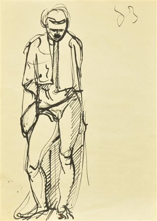 Abramo Bugini EL MATADOR china su carta cm 28x20,5 sul retro: firma e data...