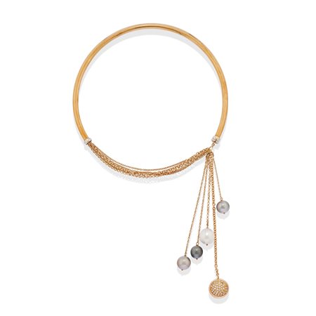 Collana con perle e diamanti