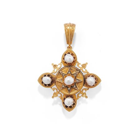 Pendente-spilla con perle