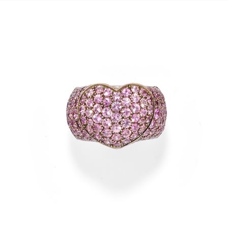 Anello con zaffiri rosa 