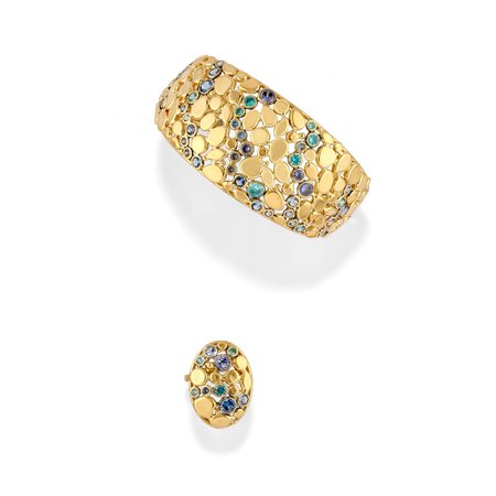 Demi parure con pietre colorate