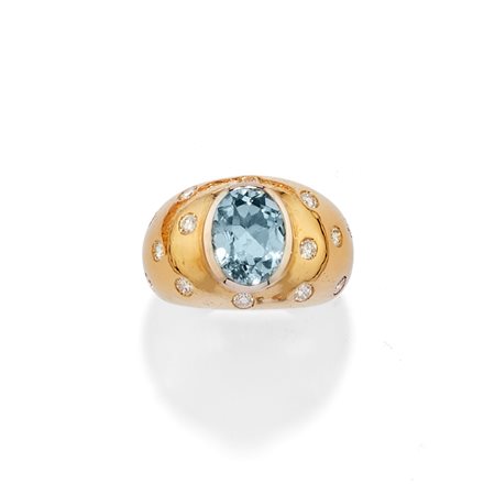 Anello con acquamarina