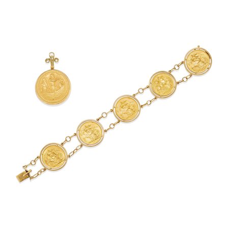 Bracciale e pendente con monete