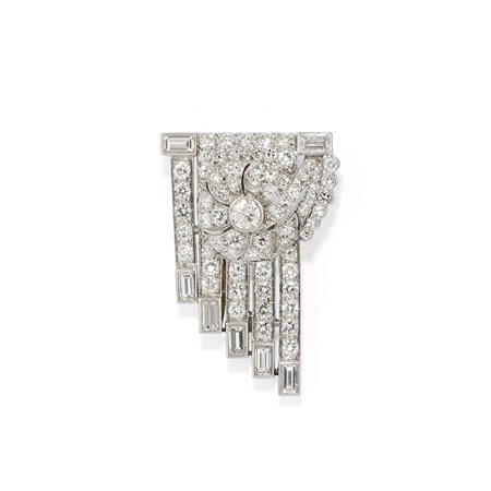 Spilla a clip con diamanti 