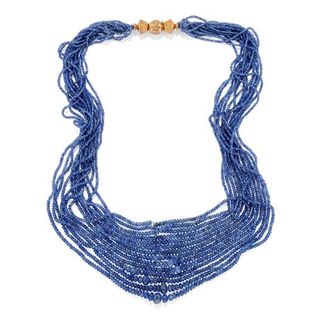 Collana multifili con zaffiri