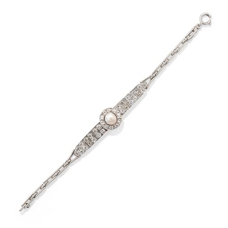 Bracciale con perla e diamanti