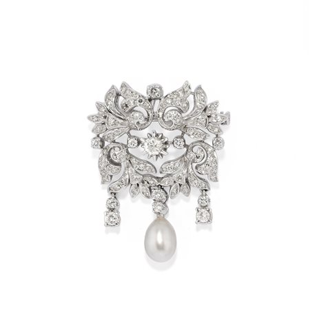 Spilla-pendente con diamanti 