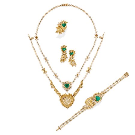 Parure con smeraldi e diamanti 