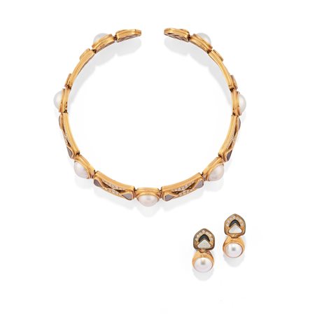 Demi-parure con perle