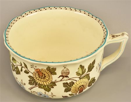 VASO DA NOTTE in ceramica decorata diam cm 20,5 h cm 12 lievi difetti