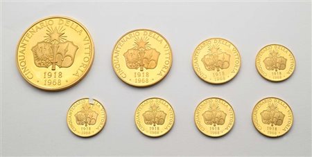 Lotto di 8 Medaglie del Cinquantenario della Vittoria 1918-1968