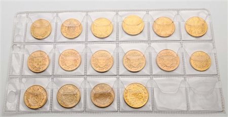 Lotto di 13 monete da 20 franchi Francia (1854 e 1865 Parigi, 1906, 1907 e...