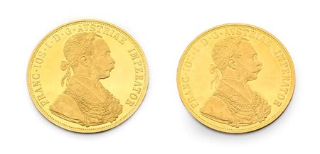 2 Monete da 4 Ducati 1915 Francesco Giuseppe I Impero Austriaco
