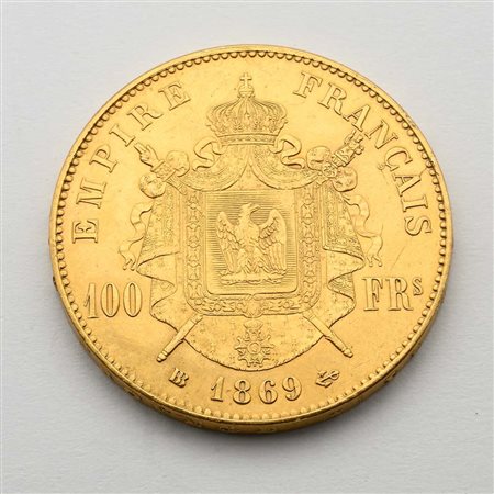 100 franchi 1869 Strasburgo Napoleone III Regno di Francia