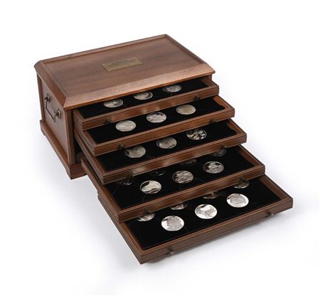 Collezione di 50 medaglie proof Franklin Mint "Il Genio di Leonardo da Vinci"...