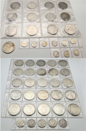 Lotto 37 Dollari Morgan; 1 Peso Filippine 1907; 5 Quarti di dollaro Barber e...