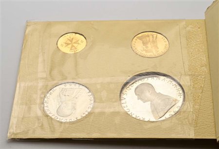 Serie completa 4 monete (10, 5, 2 Scudi e 1 Scudo) 1969 SMOM Entro confezione...