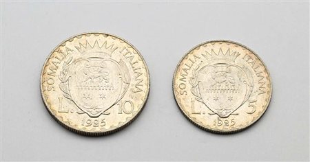 5 e 10 Lire 1925 Somalia Italiana Vittorio Emanuele III