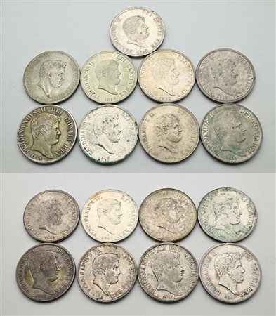 Lotto 17 Piastre da 120 Grana di Ferdianando II di Borbone: del 1° tipo 1831,...